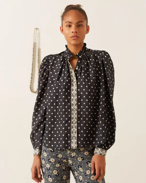 Annabel Raven Dot Silk Shirt