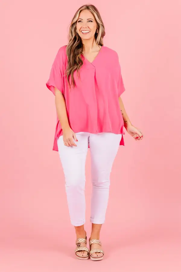 Express Your Thoughts Top, Hot Pink