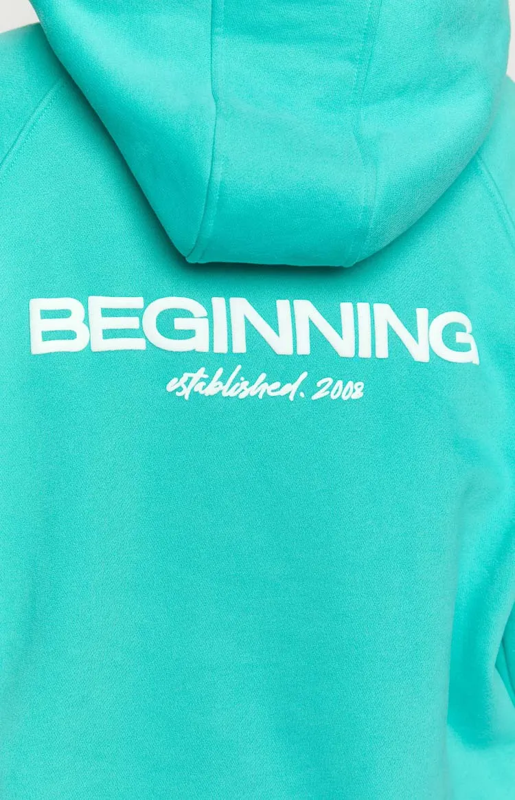 Beginning Teal Established Bubble Hoodie