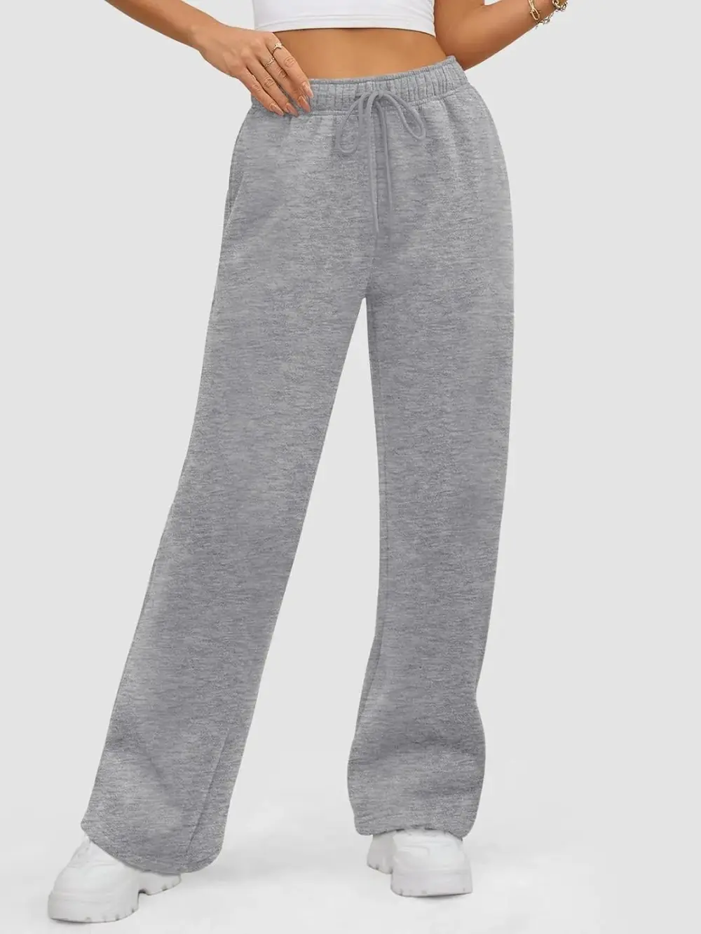 Baggy Sweatpant Fleece Lined Straight Leg Pants