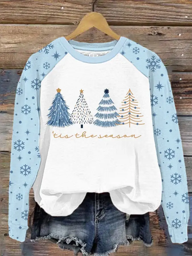 Women's Christmas Tis The Season Christmas tree print sweatshirt