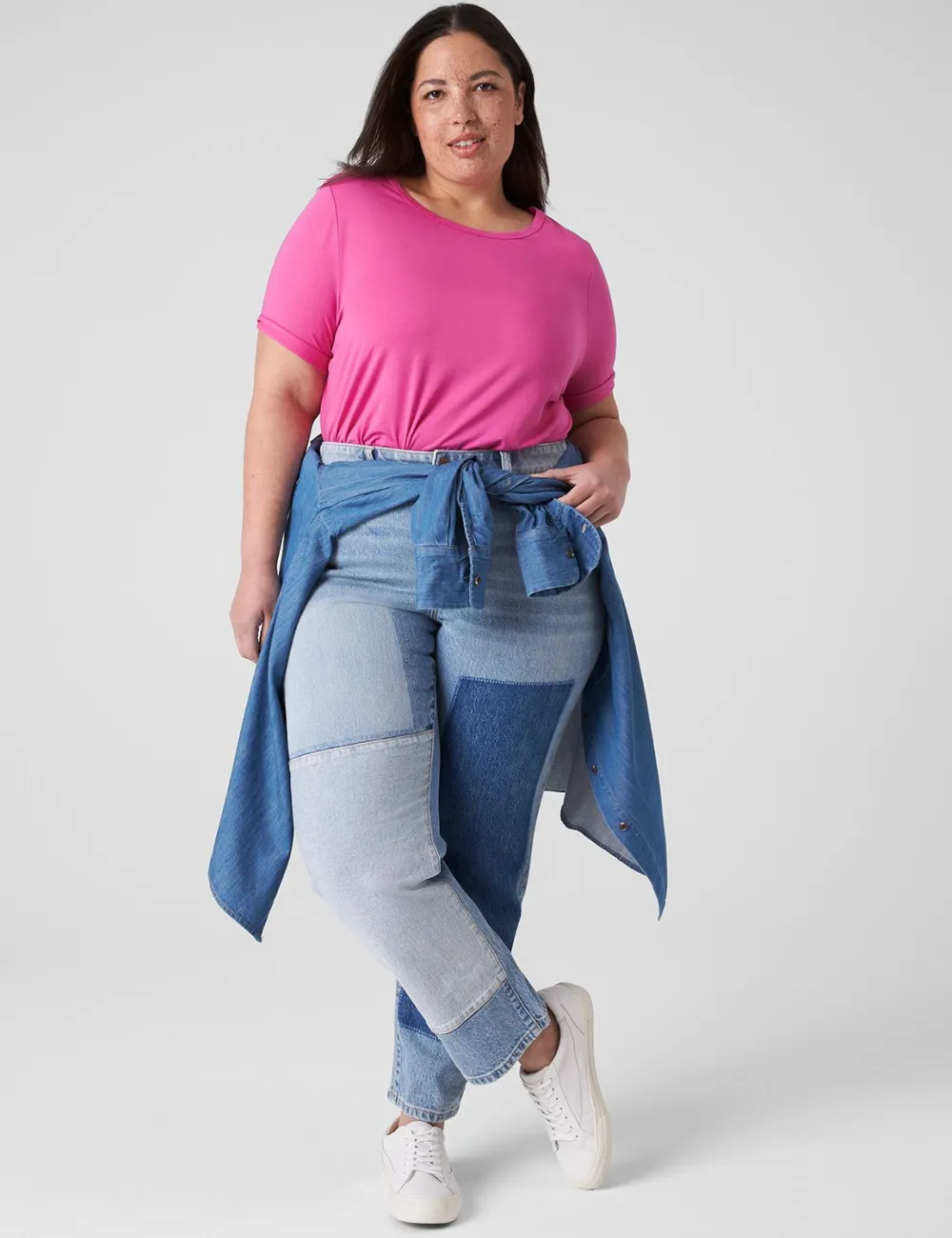 Perfect Sleeve Curved-Hem Tee