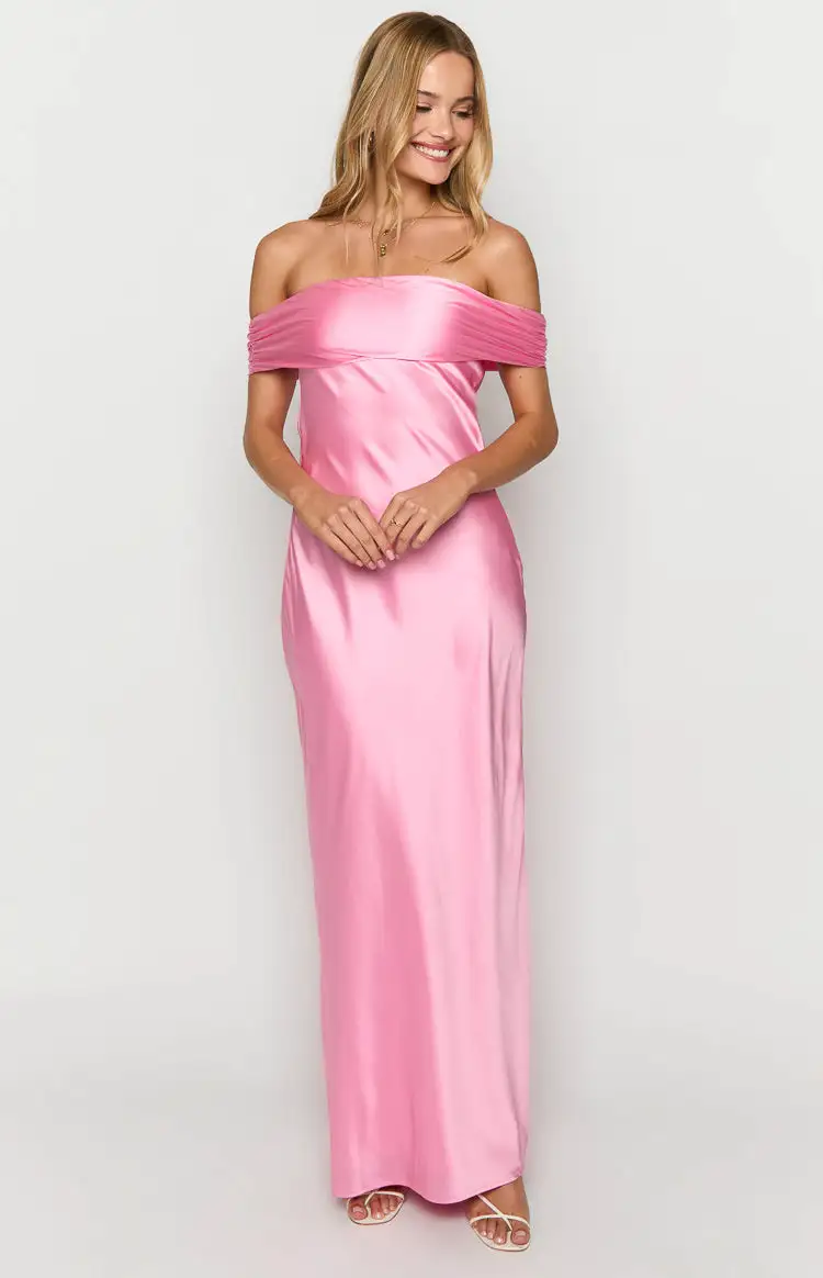 Seraphina Pink Off The Shoulder Maxi Dress