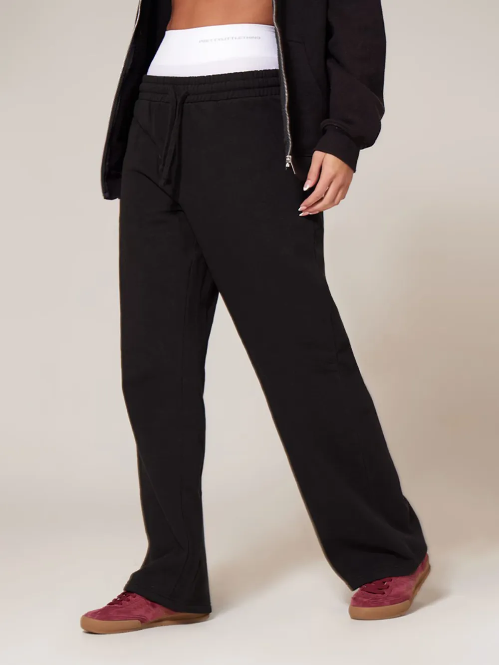 Black Premium Wide Leg Sweat Sweatpants