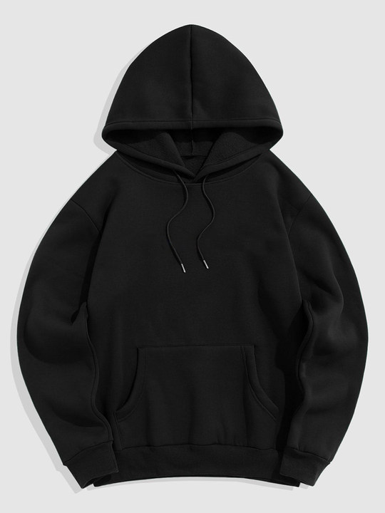 Men's furry lined pocket hoodie