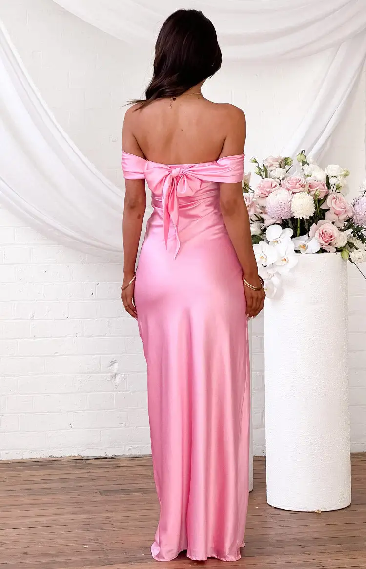 Seraphina Pink Off The Shoulder Maxi Dress