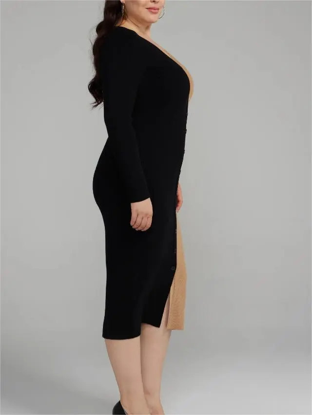 Colorblock Midi Sweater Dress