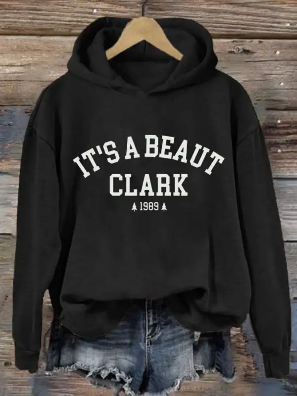 Women's It's A Beaut Clark Christmas Printed Casual Hoodie