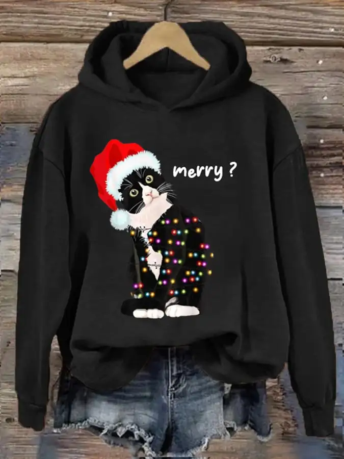 Women's Christmas Print Hoodie