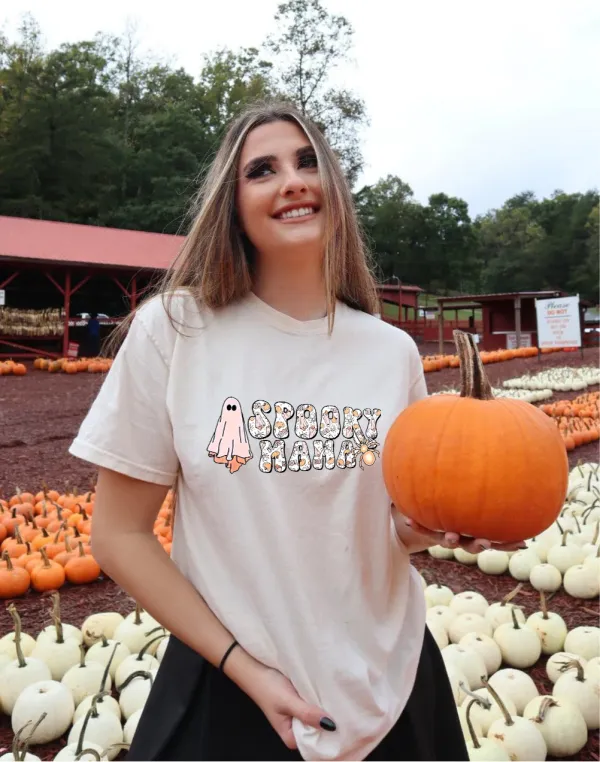 Women's Pumpkin English Halloween Printed T-shirt