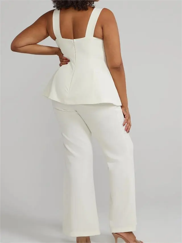 Peplum Waist Cutout Sleeveless Jumpsuit