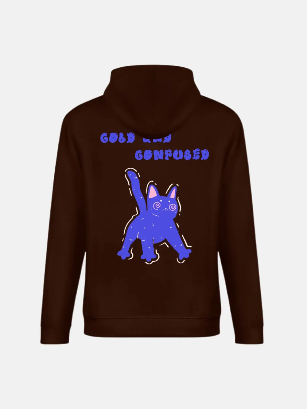 COLD N CONFUSED PATTERN PRINTED HOODIE