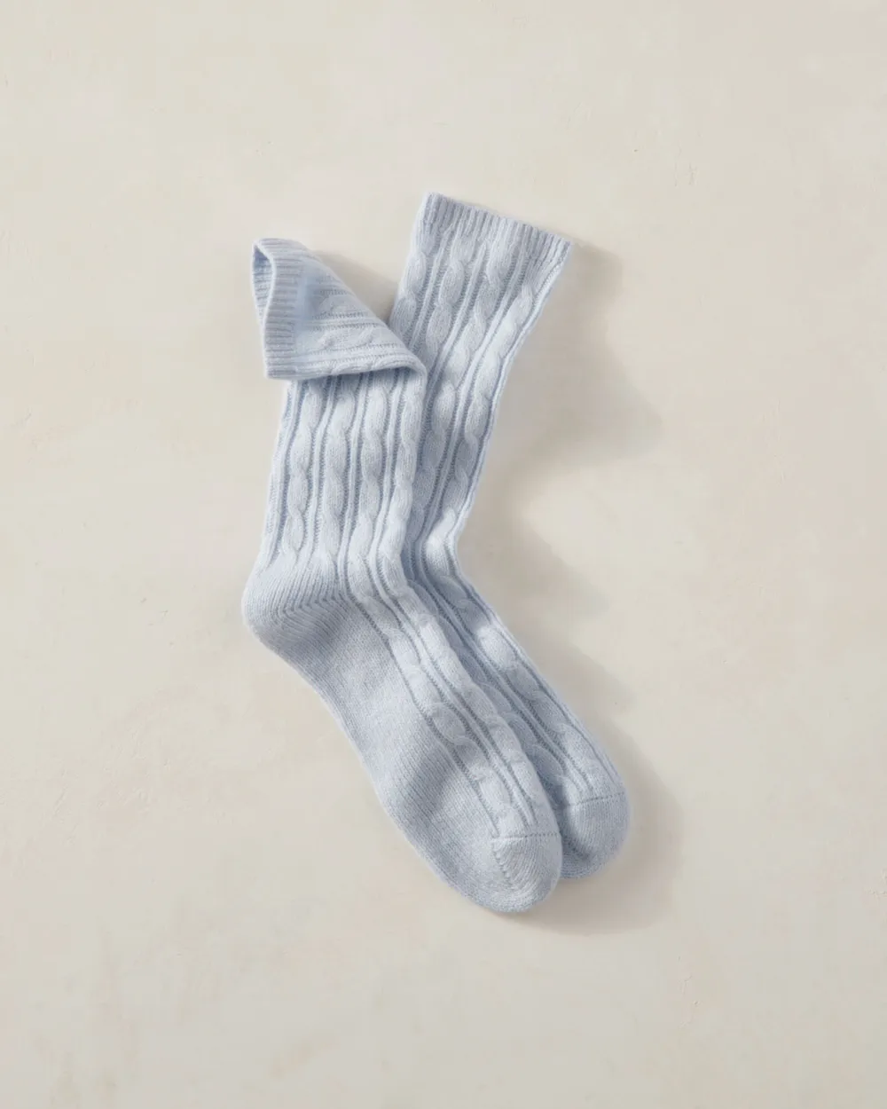 Cashmere Blend Cable Knit Socks