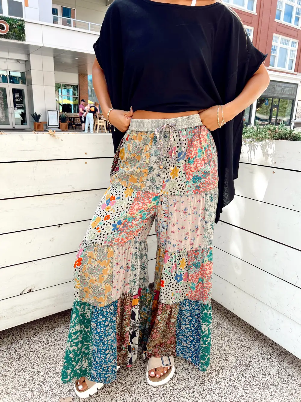 Happiest Here Olive Patchwork Pants