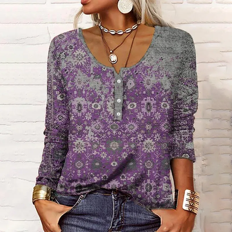 Casual Printed Long Sleeve T-Shirt