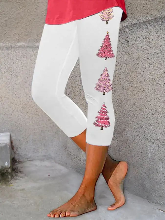 Women's Pink   Tree Print Leggings