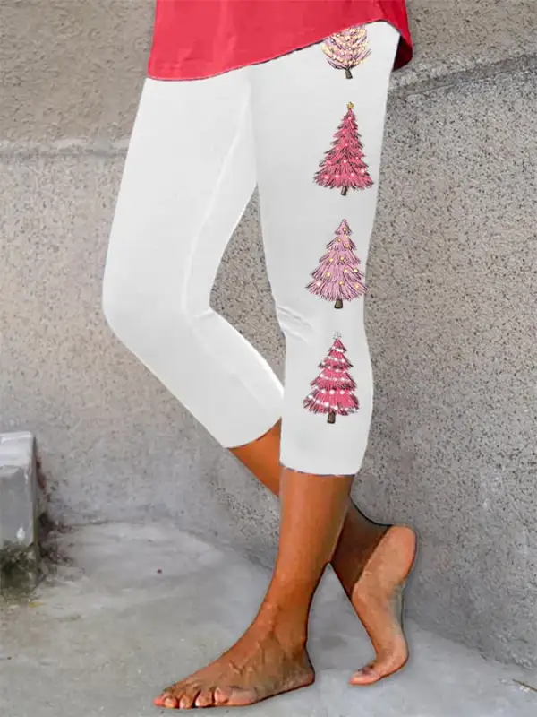 Women's Pink   Tree Print Leggings