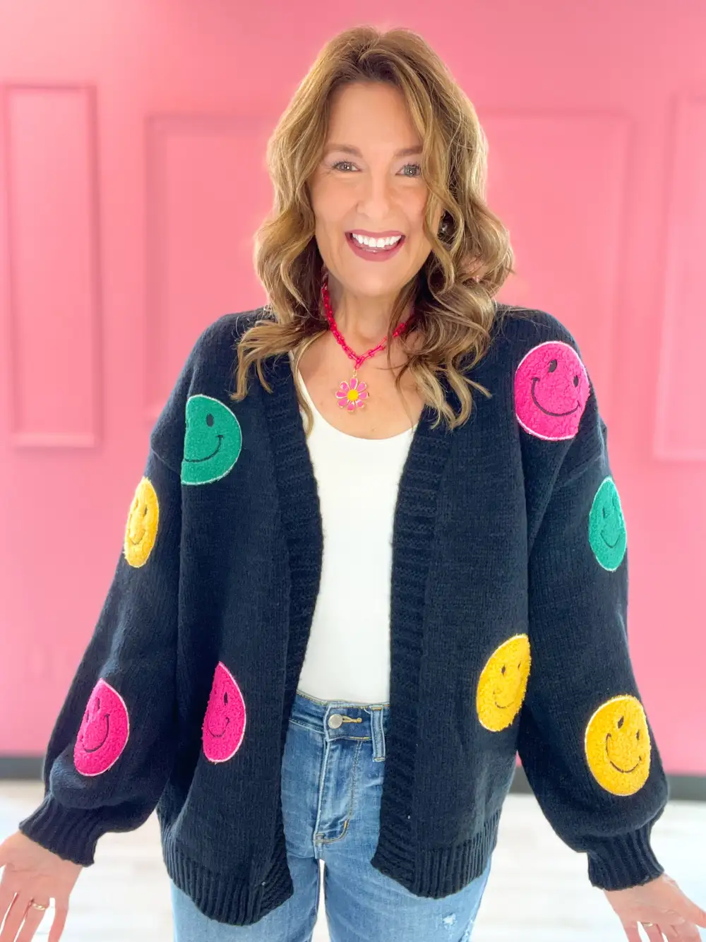 Smiley Patches Cardigan