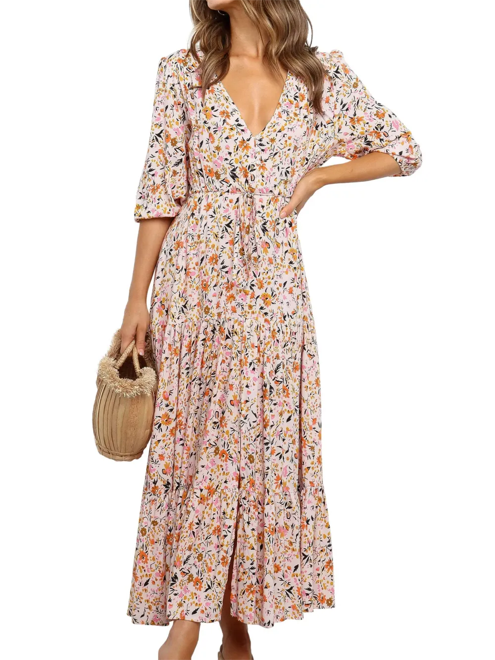 Women's Floral V-Neck Dress