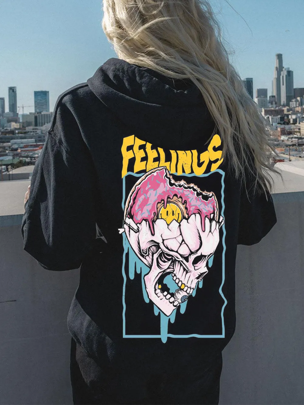 Feelings Pattern Printed Hoodie