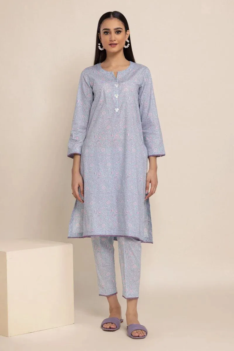 2 Piece | Kurta & Pants | Color Blue