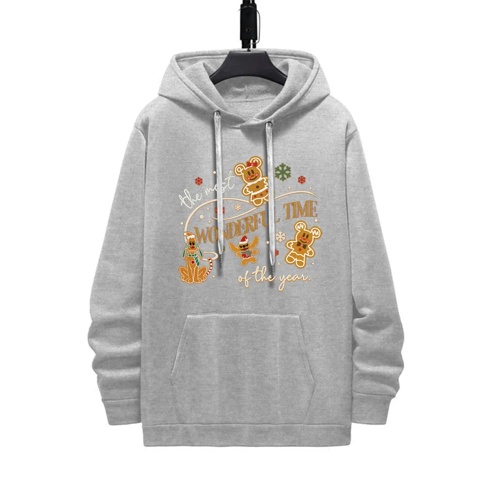 THE MOST WONDERFUL TIME OF THE YEAR PATTERN PRINTED HOODIE