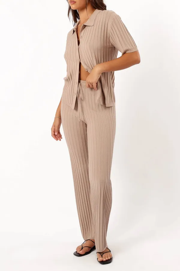 TIBI RIBBED PANT - BEIGE