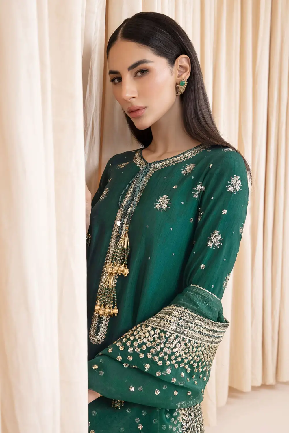 Embroidered Raw Silk Sets