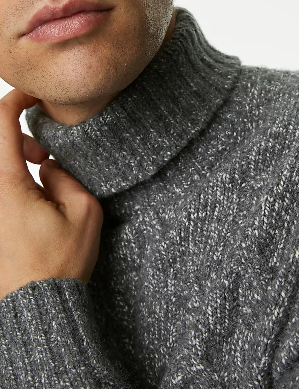 Cable High Neck Jumper