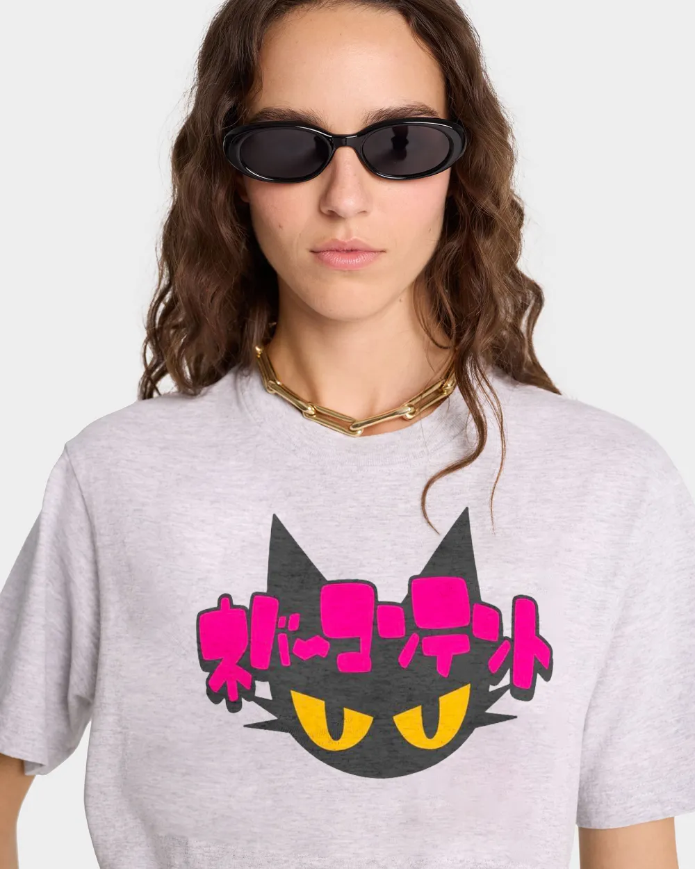 Women's Japanese Cartoon Cat Printed T-shirt