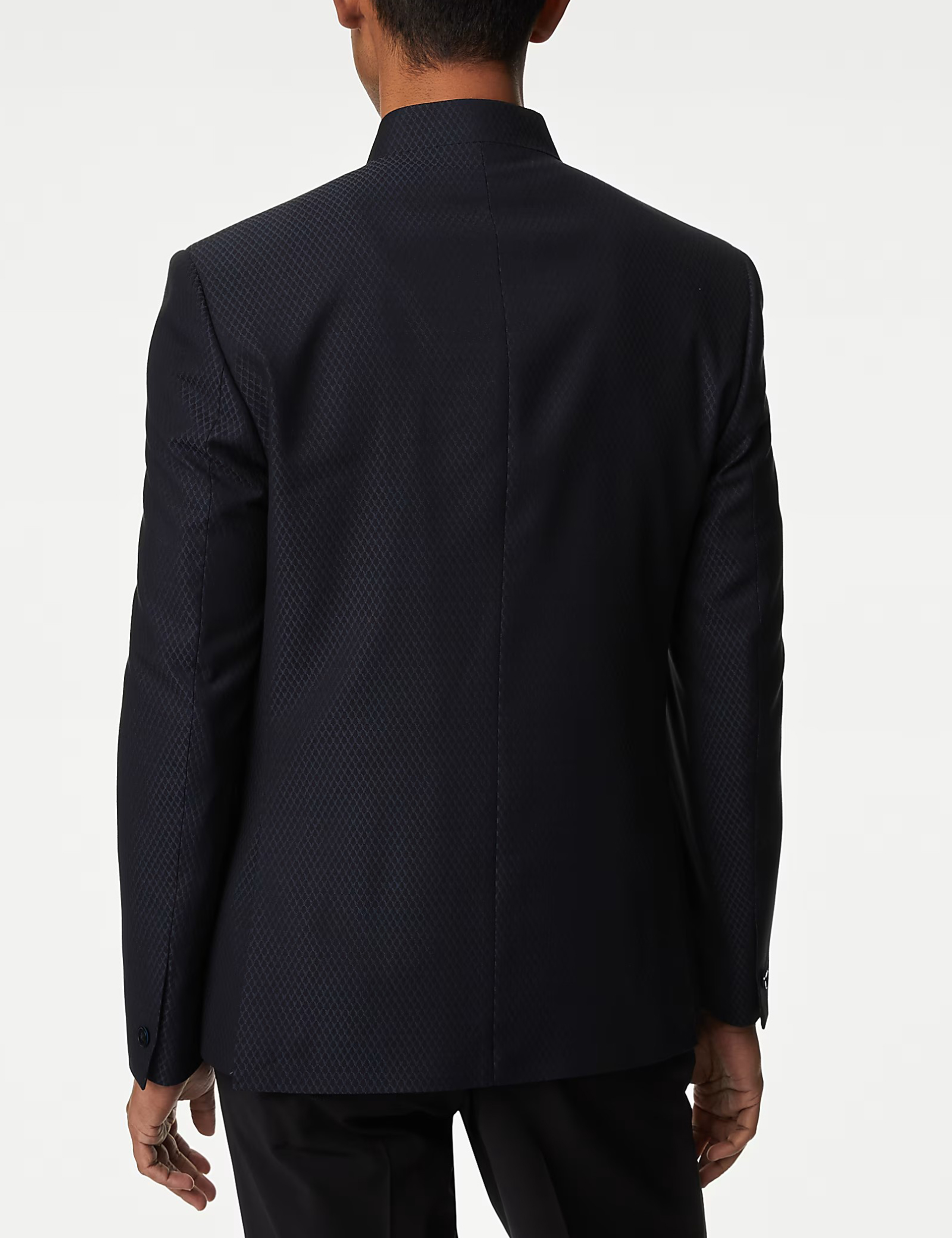 Textured Jacquard Black Jacket