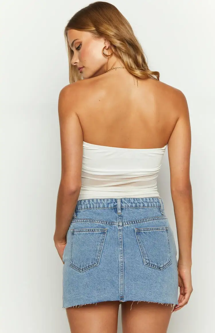 Siletto Denim Low Rise Mini Skirt