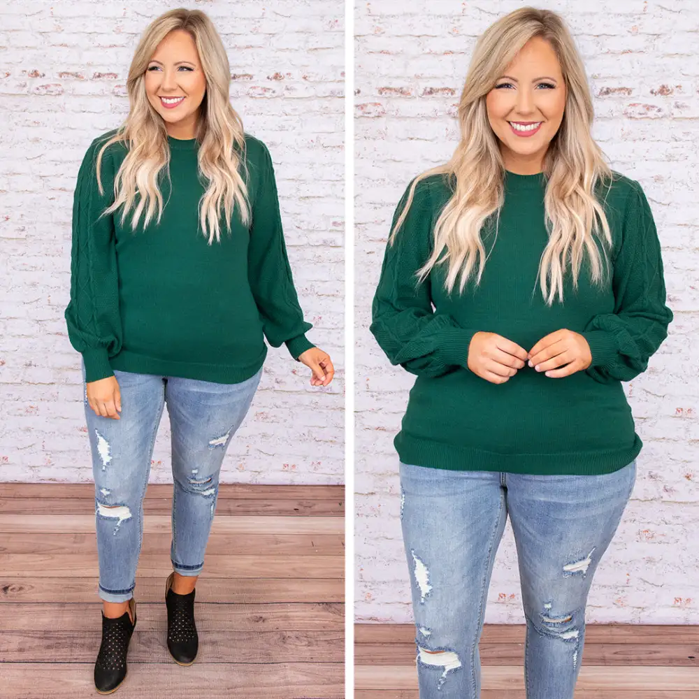 Fall's Forecast Sweater, Hunter Green