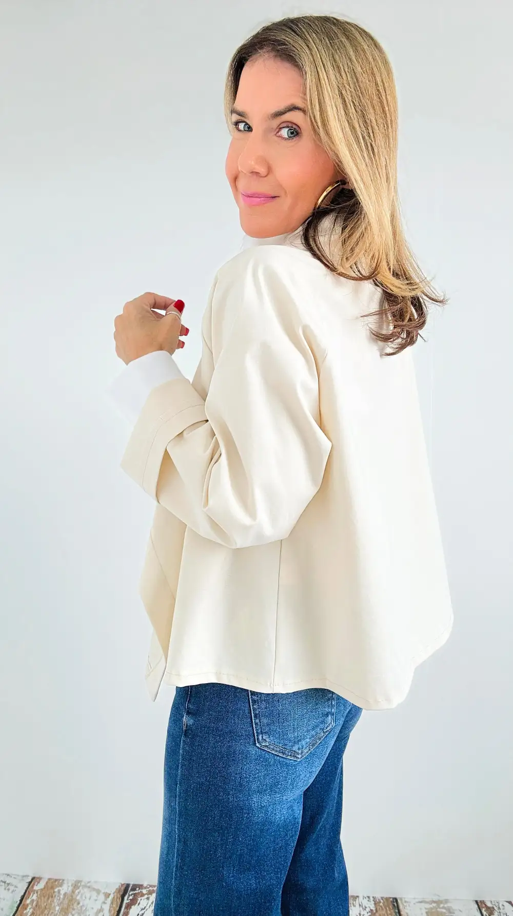 Italian Kaleidoscope Scuba Jacket - Ivory