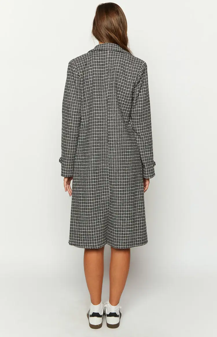 Twilight Grey Plaid Coat