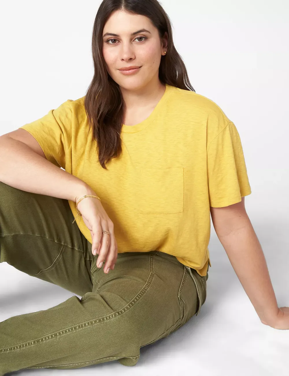 Relaxed Crop Short-Sleeve Pocket Tee