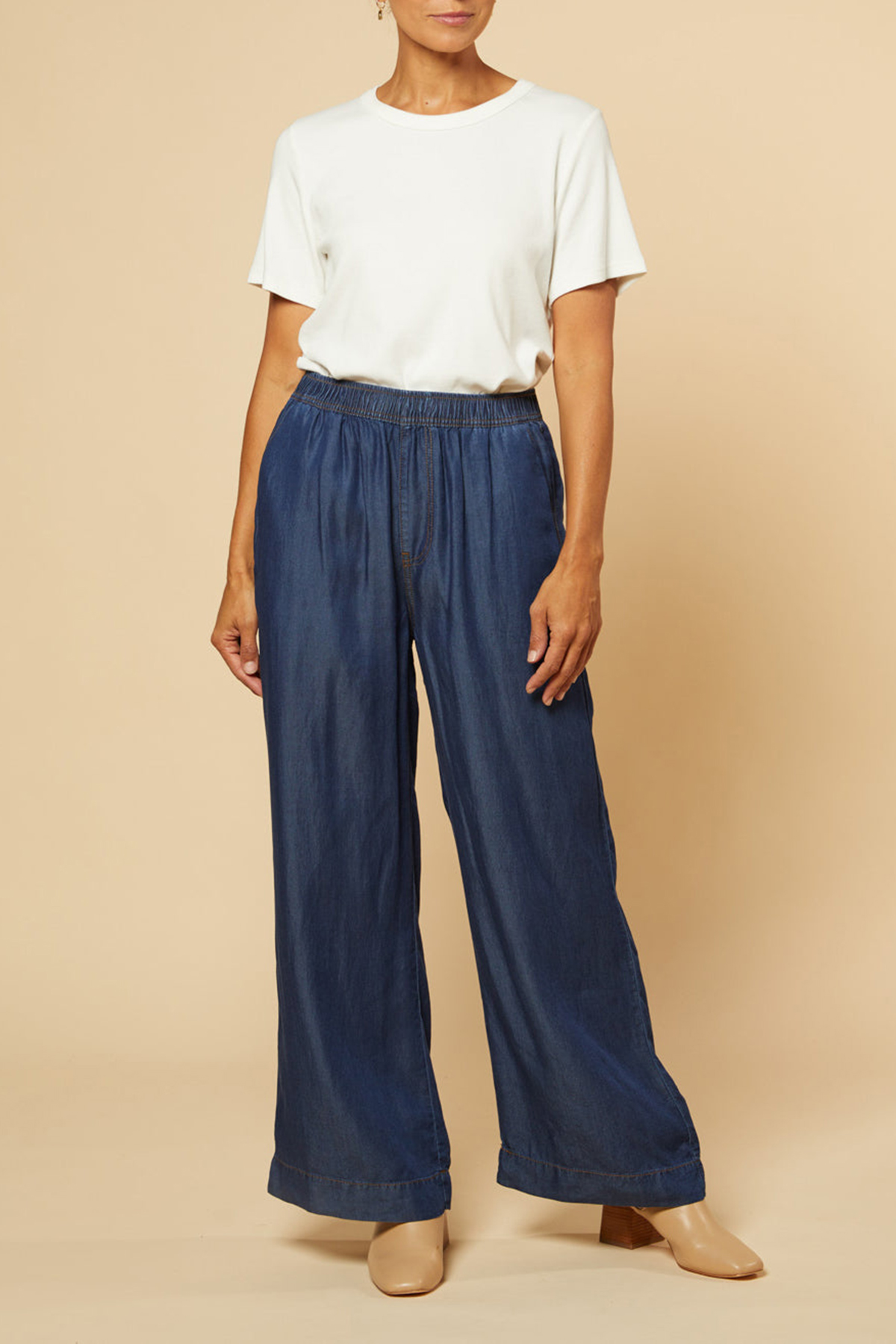 Breezy Relaxed Tencel Pant in Dark Wash