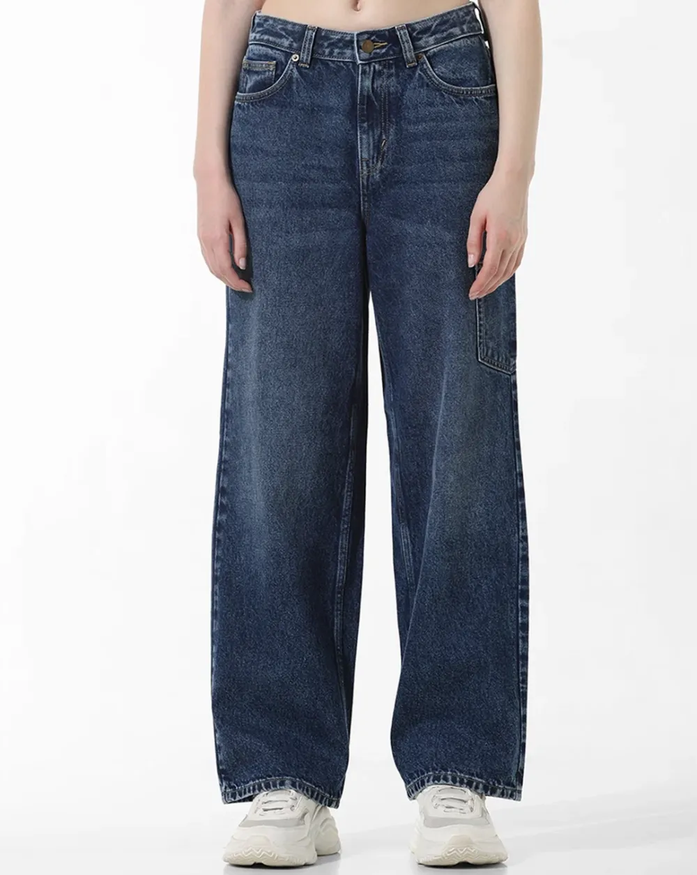 Dark Blue High Rise Carpenter Jeans