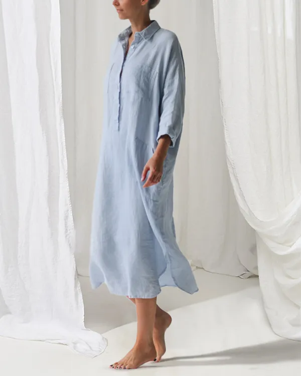 Shirt Dress In Sky Blue