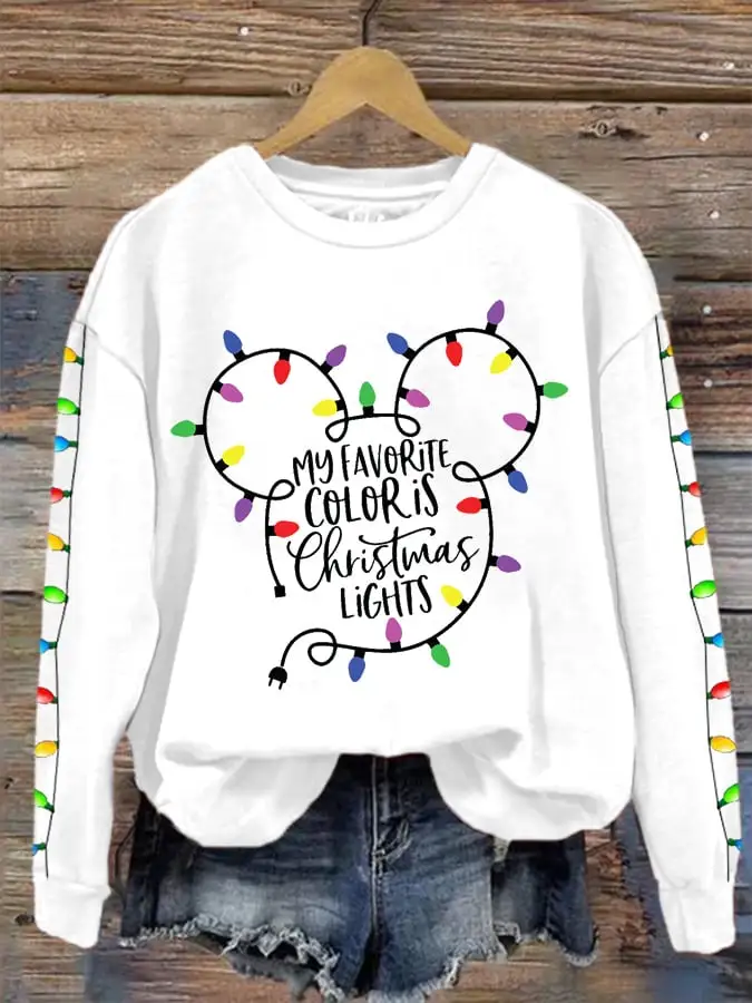 Women's My Favorite Color is Christmas Lights Sweatshirt