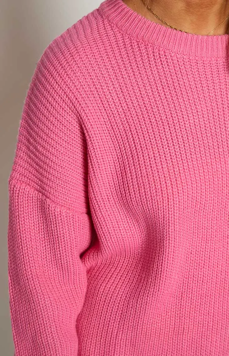 Adaline Pink Oversized Sweater Dress