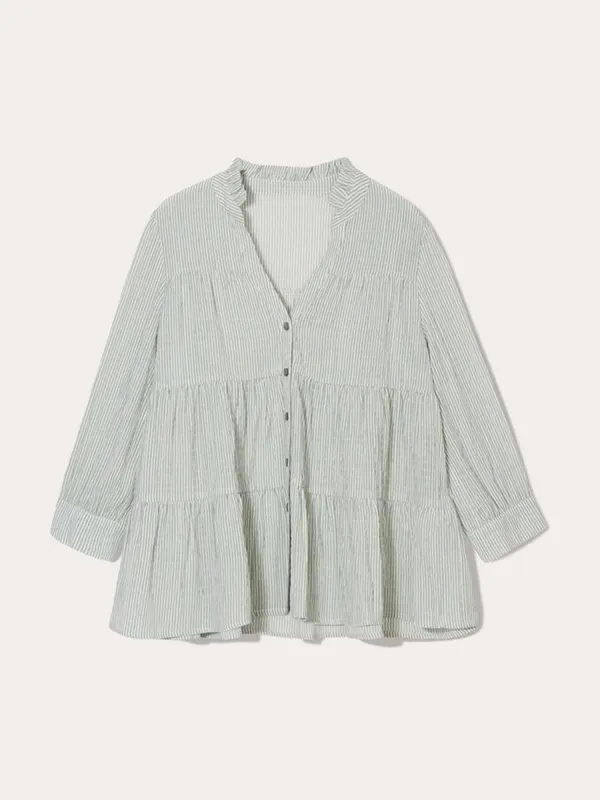 Blouse manches 3/4 vert femme