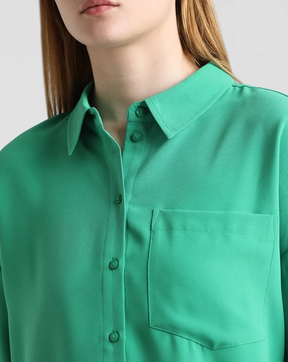 Green Contrast Pipping Shirt