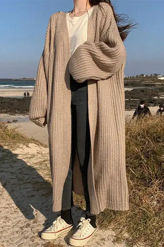 Vintage Loose Long Knitted Sweater Coat