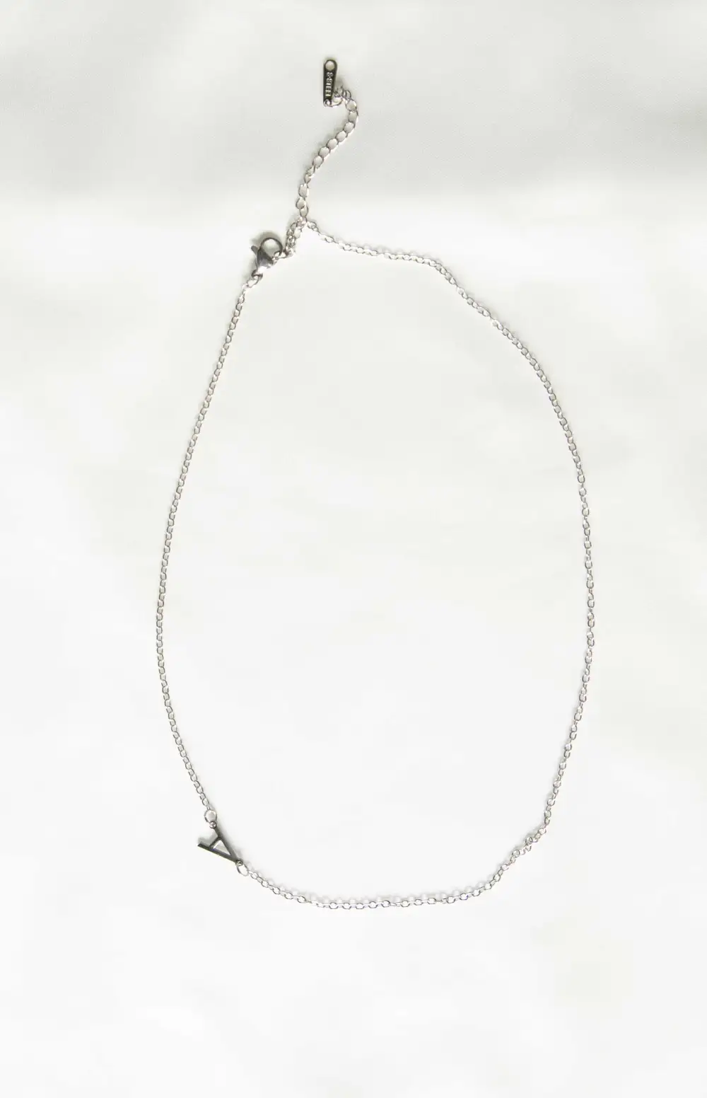 Icy Elegance SIlver Stainless Steel Initial Necklace