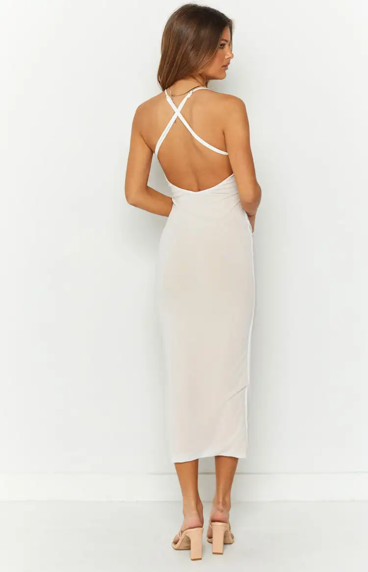 Marlow White Mesh Midi Dress