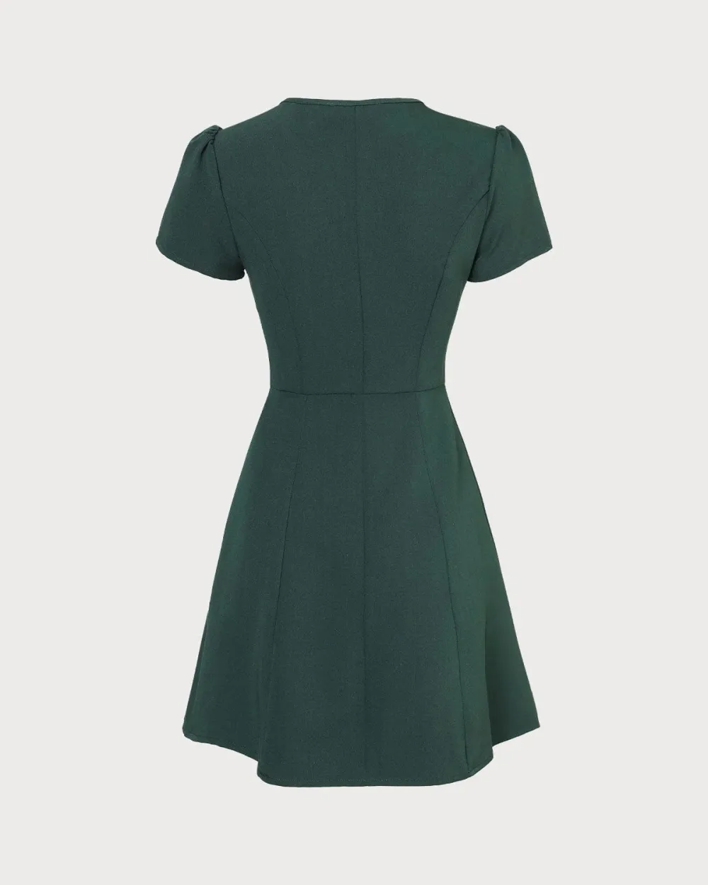 Dark green v-neck business dress