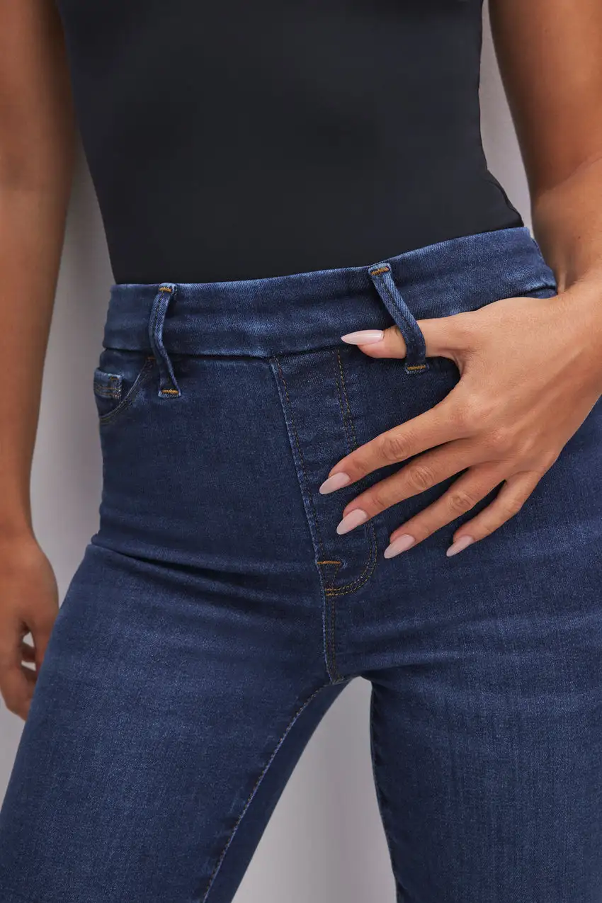 POWER STRETCH PULL-ON FLARE JEANS