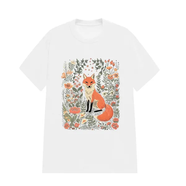 FOX PATTERN PRINTED TEE