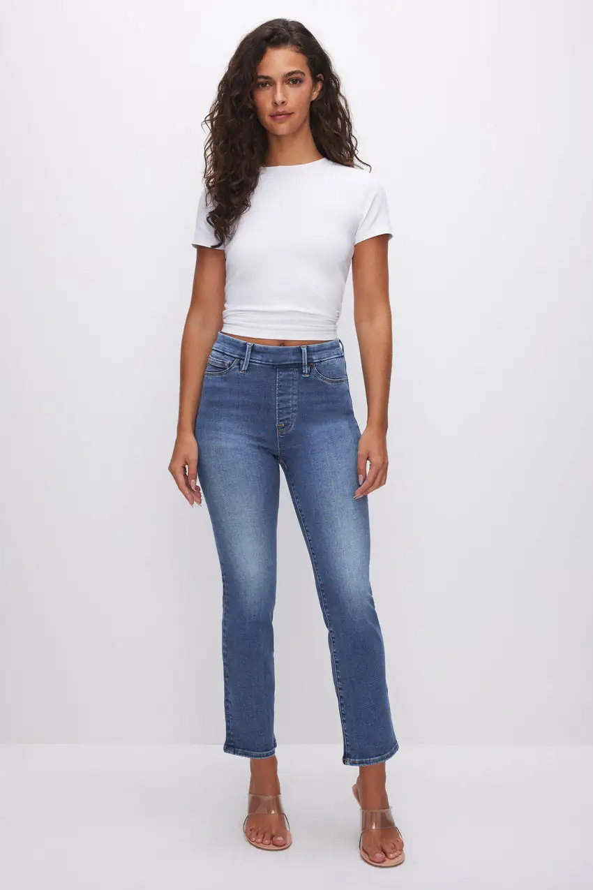 POWER STRETCH PULL-ON STRAIGHT JEANS